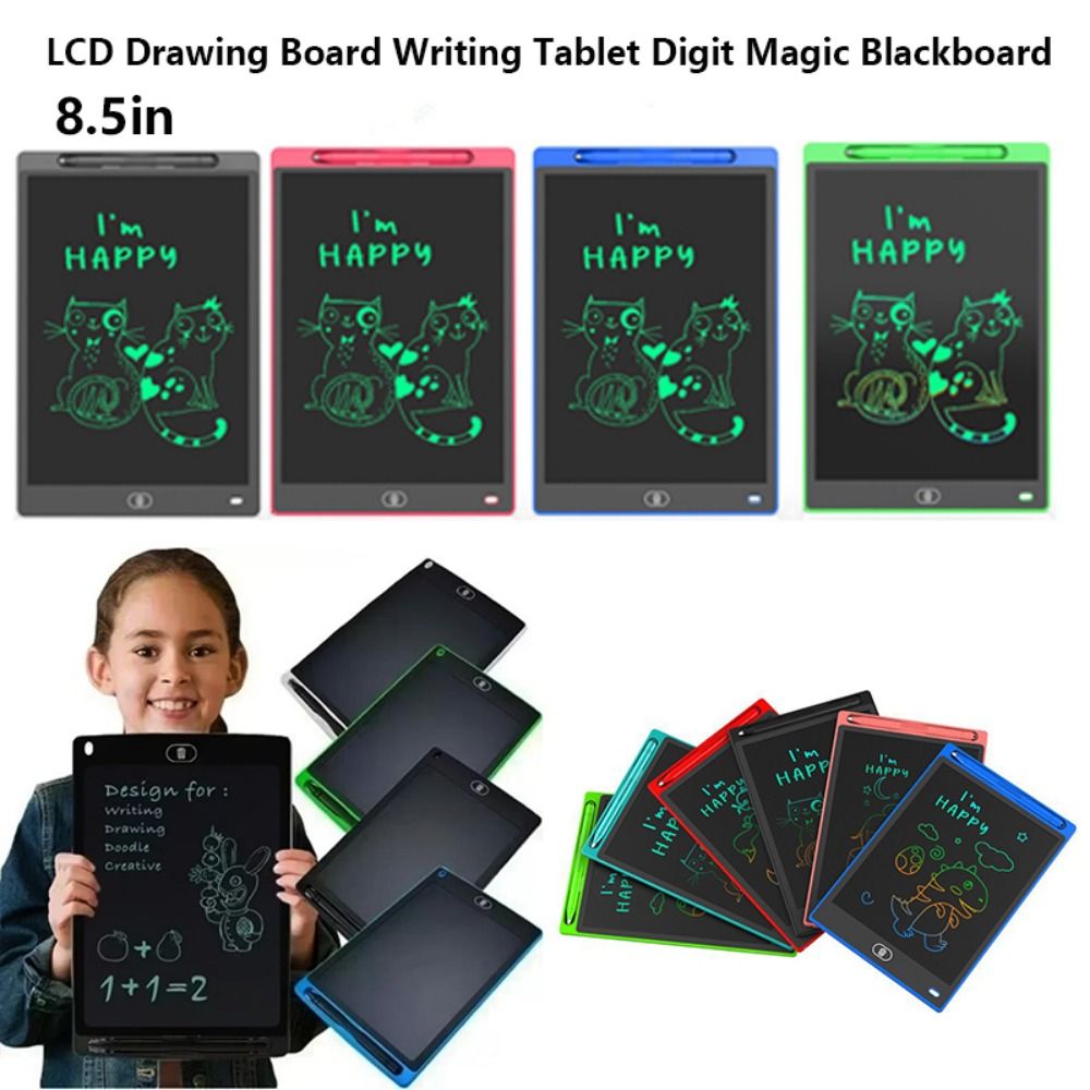 Digital Drawing Tablet - คุณภาพสูง 8.5 นิ้วกระดานวาดภาพ LCD พลาสติกหลากสีศิลปะการวาดภาพเครื่องมือเขียนแท็บเล็ตดิจิต เมจิก