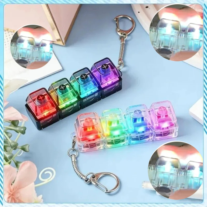 Electronics Gadgets For Kids - พวงกุญแจคีย์บอร์ด LED ///ของเล่นคลิกเกอร์คริสตัล ของเล่นบรรเทาความเครียด พวงกุญแจคีย์บอร์ด ของเล่นคลิกเกอร์สำหรับผู้ใหญ่และเด็ก