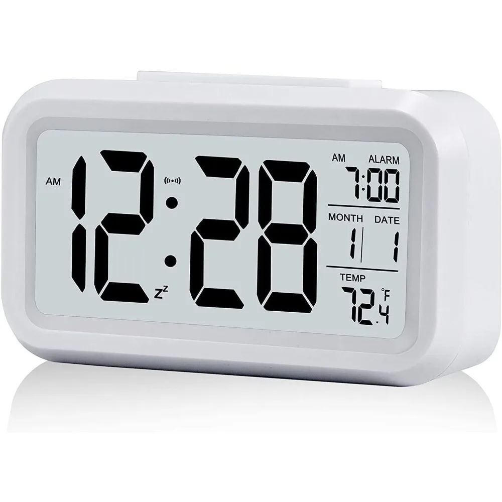 Modern Electronics Gadgets - LED นาฬิกาปลุกดิจิตอลอิเล็กทรอนิกส์ Backlight Snooze ปฏิทินนาฬิกาหน้าจอเดสก์ท็อปตารางนาฬิกาสําหรับ Home