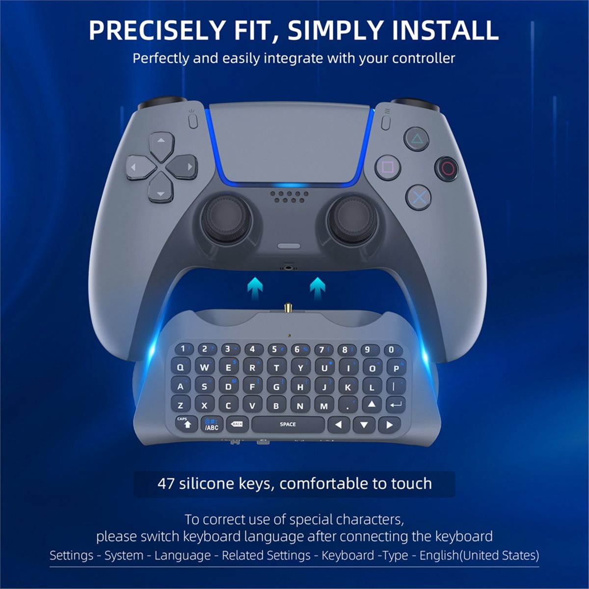 Wireless Keyboard Mini - กู๊ดไอเดีย 3.5 มม.คีย์บอร์ดไร้สายสำหรับเล่นเกม 3.0 คอนโทรลเลอร์แพดสำหรับ PS5