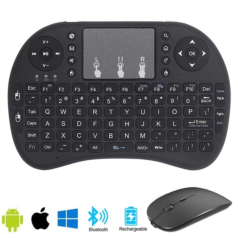 Wireless Keyboard Mini - มินิอิงลิชบลูทูธคีย์บอร์ดแบบพกพาคีย์บอร์ดไร้สายแบบชาร์จไฟได้คีย์บอร์ดแท็บเล็ตสำหรับโทรศัพท์สมาร์ททีวีกล่องแล็ปท็อปโปรเจคเตอร์