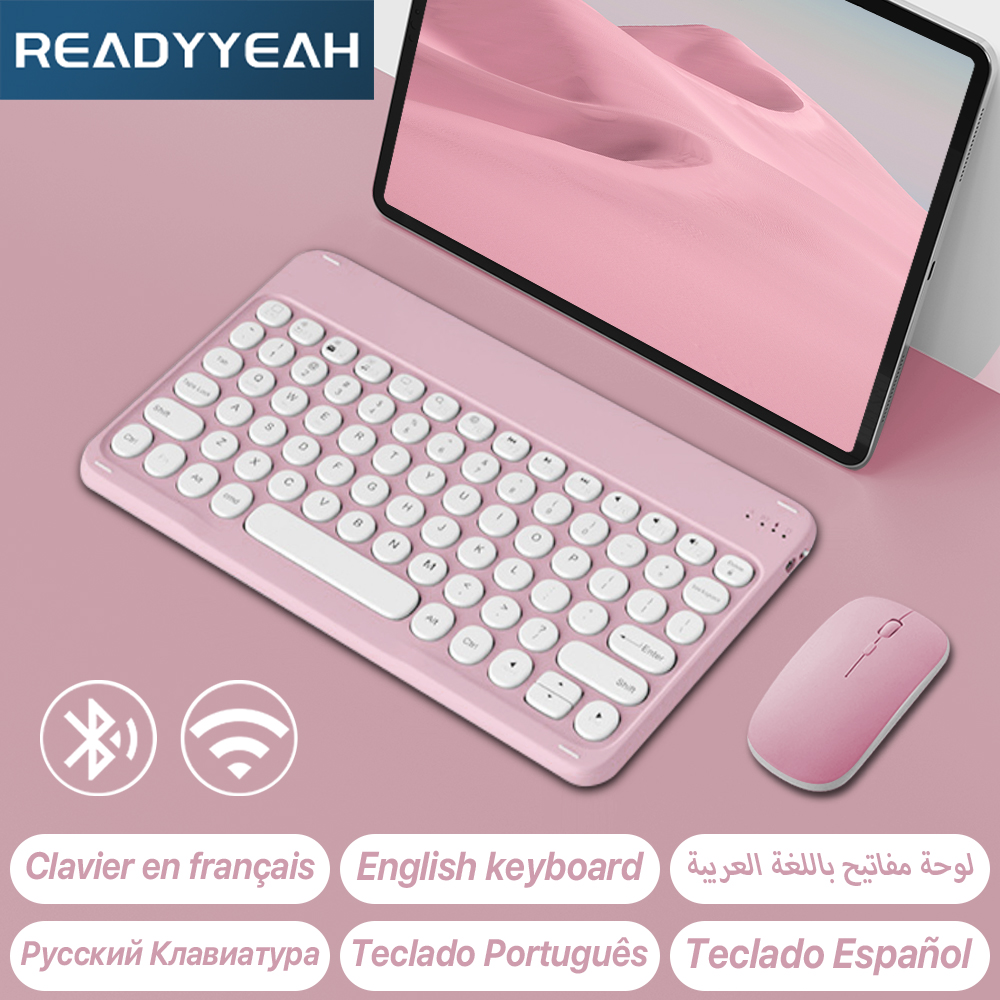 Wireless Keyboard Mini - คีย์บอร์ดและเมาส์ไร้สายสำหรับ Apple Samsung คีย์บอร์ดบลูทูธสำหรับ iPad iPhone