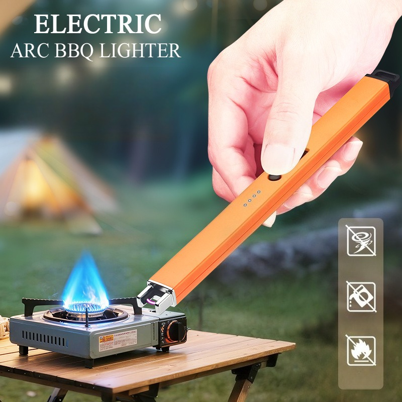 Electronics And Gadgets With C - ไฟแช็คกันลมแบบอาร์คพัลส์อิเล็กทรอนิกส์ ปี 2026 พร้อมระบบล็อคป้องกันความปลอดภัย สำหรับตั้งแคมป์กลางแจ้ง ครัว