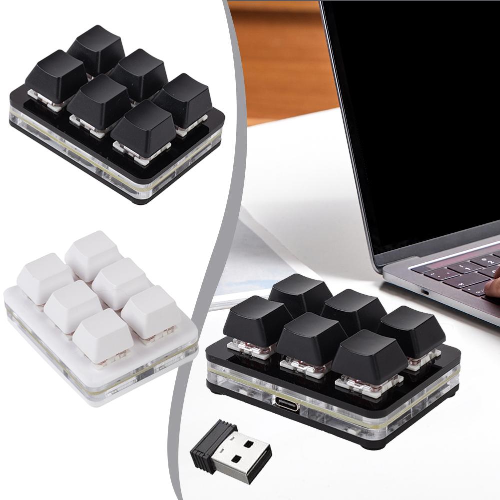 Wireless Keyboard Mini - คีย์บอร์ดขนาดเล็ก 6 ปุ่ม บลูทูธ คีย์บอร์ดแบบกำหนดเองไร้สาย ชาร์จซ้ำได้