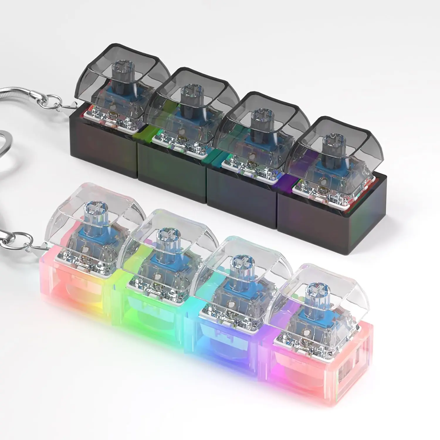 Electronics Gadgets For Kids - พวงกุญแจคีย์บอร์ด LED ของเล่นคลิกเกอร์คริสตัล ของเล่นบรรเทาความเครียด พวงกุญแจคีย์บอร์ด แกดเจ็ตคลิกเกอร์สำหรับผู้ใหญ่และเด็ก