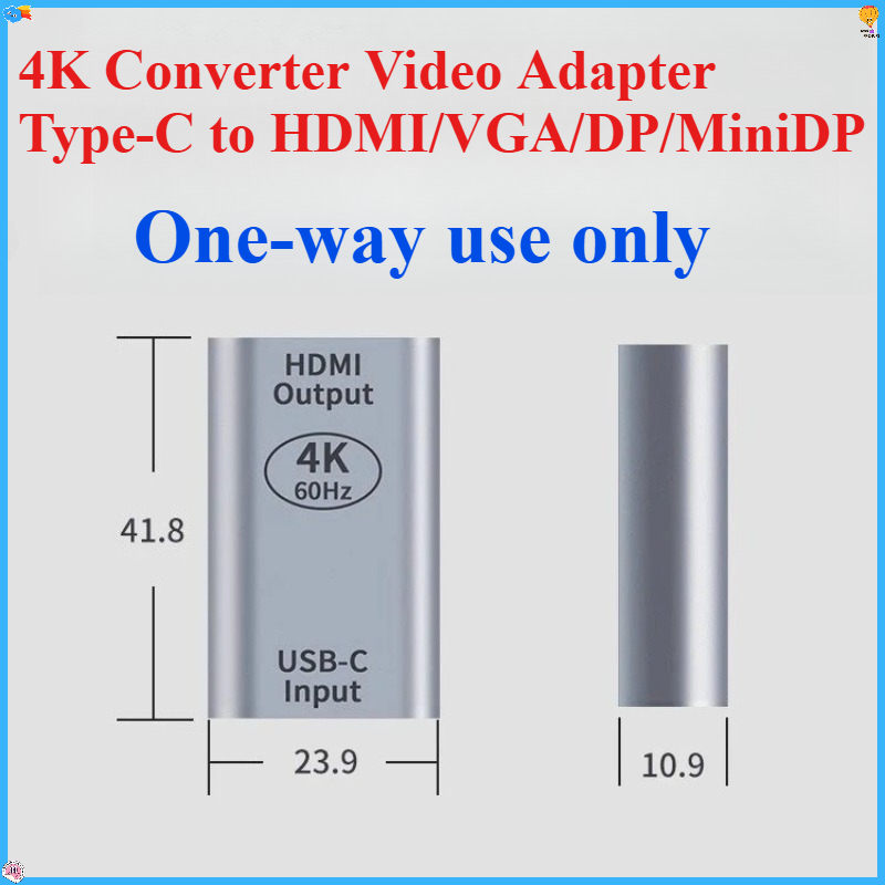 Electronics And Gadgets With C - ตัวแปลง 4K อะแดปเตอร์วิดีโอประเภท-C เป็น HDMI/VGA/DP/มินิ DP/MDP/RJ45