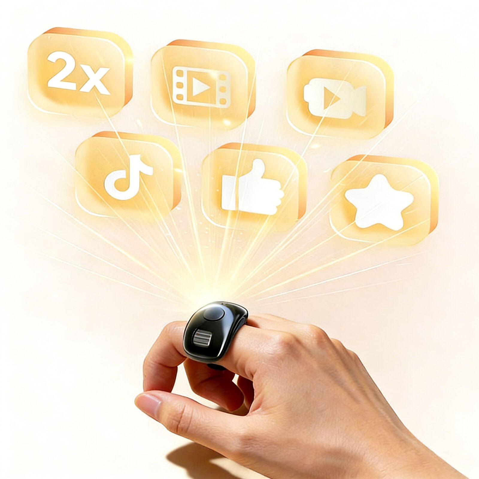 Electronics And Gadgets G - เมาส์บลูทูธแบบวงแหวนขนาดเล็ก ควบคุมการเปลี่ยนหน้า ถ่ายภาพ วิดีโอ สำหรับสมาร์ทโฟน อุปกรณ์เสริมสำหรับคนขี้เกียจ
