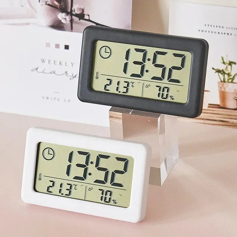 Modern Electronics Gadgets - นาฬิกาปลุกนาฬิกาดิจิตอลตกแต่งห้องนอนโต๊ะทำงานเครื่องวัดอุณหภูมิแบบตั้งโต๊ะ12/24H ใช้ไฟ LED ข้างเตียงอิเล็กทรอนิกส์ห้องนอน