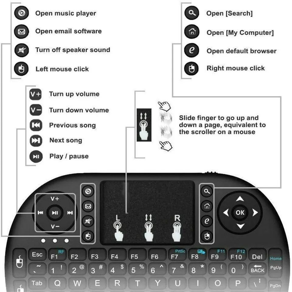มินิอิงลิชบลูทูธคีย์บอร์ดแบบพก - Wireless Keyboard Mini บทวิจารณ์และราคา