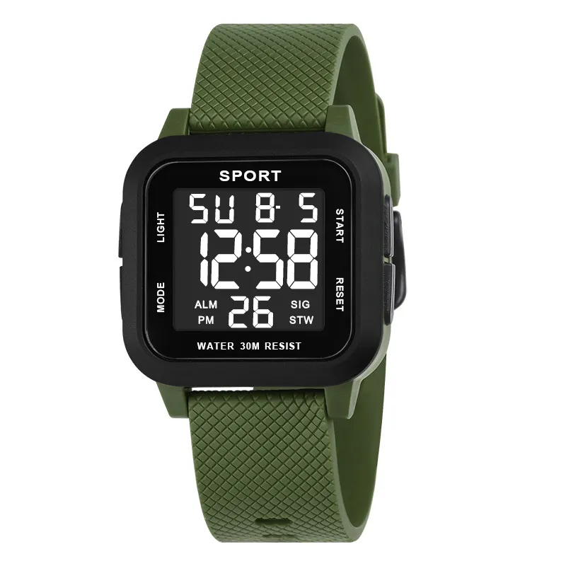 สีดำกีฬานาฬิกาผู้ชายนาฬิกาดิจิ - Digital Alarm Clock บทวิจารณ์และราคา
