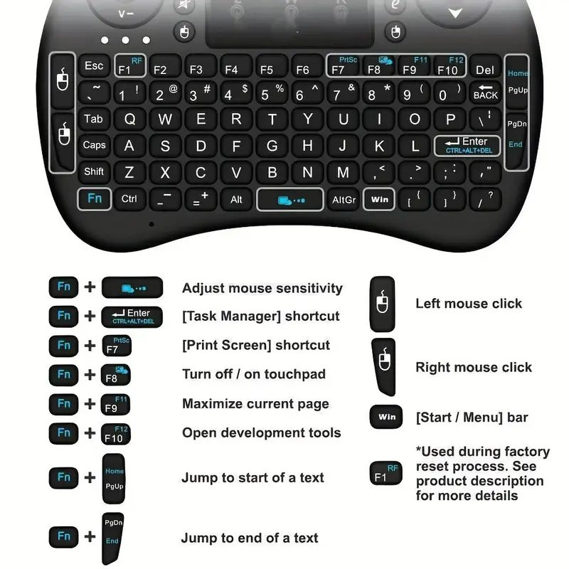มินิคีย์บอร์ดไร้สาย 2.4GHz ไม่ - Wireless Keyboard Mini บทวิจารณ์และราคา