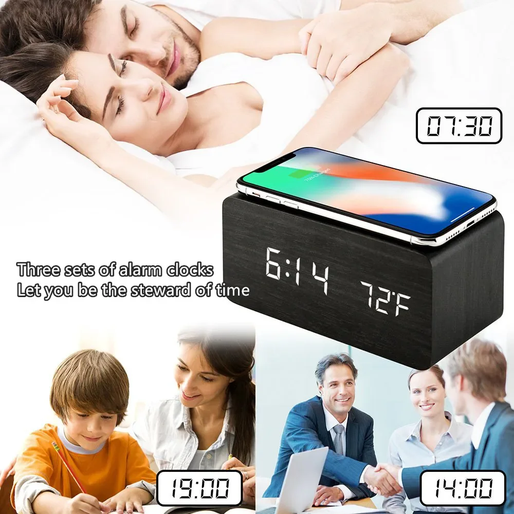 นาฬิกาปลุก LED ดิจิตอลไม้ USB/ - Modern Electronics Gadgets บทวิจารณ์และราคา